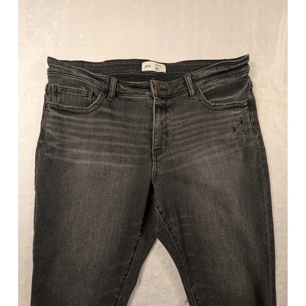 BKE Payton Men's Denim Black Mid-Rise Straight Universal Fit Raw Hem Size 39X26